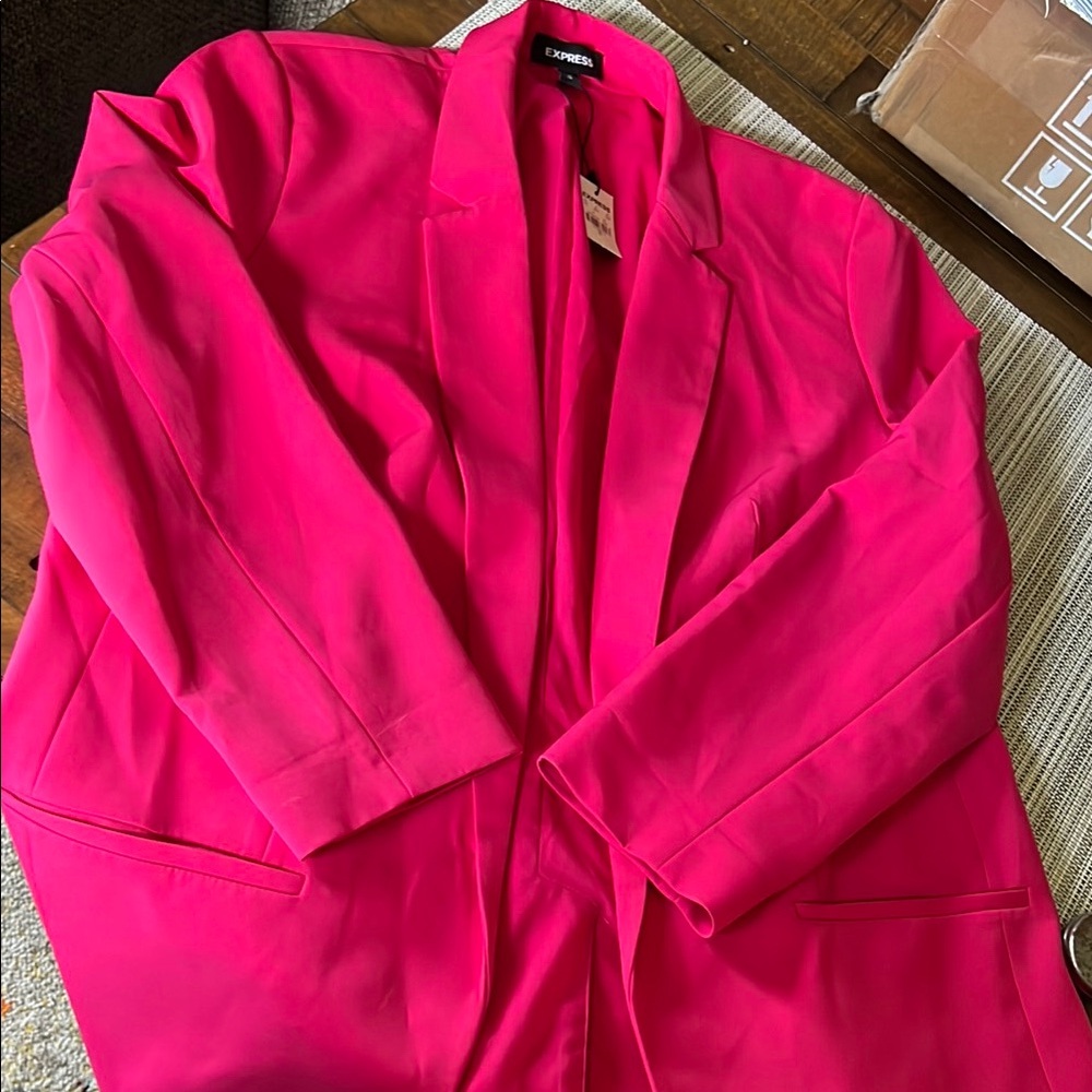 Express Pink Blazer Structured Suit Jacket